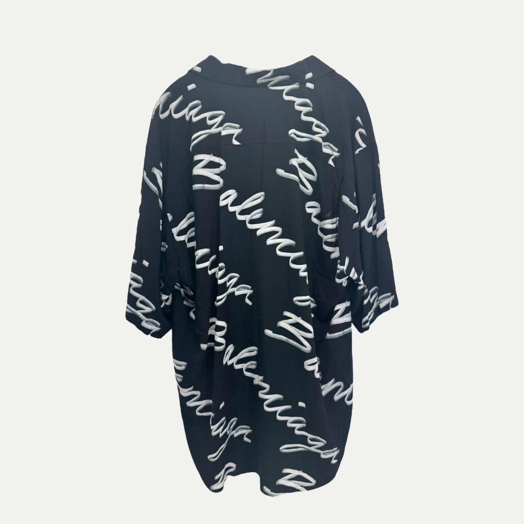 Balenciaga Script Logo Button Down Shirt Sz 38(XL)