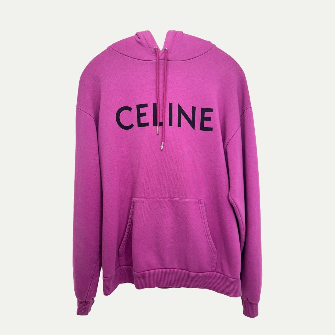 Celine Pink Logo Hoodie Sz M