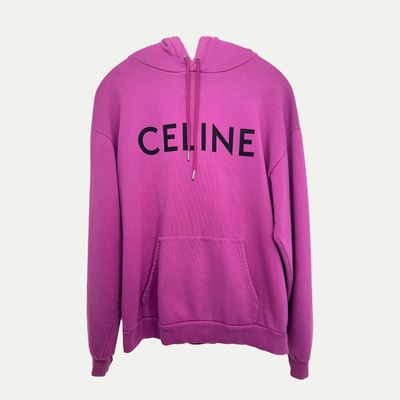 Celine Pink Logo Hoodie Sz M
