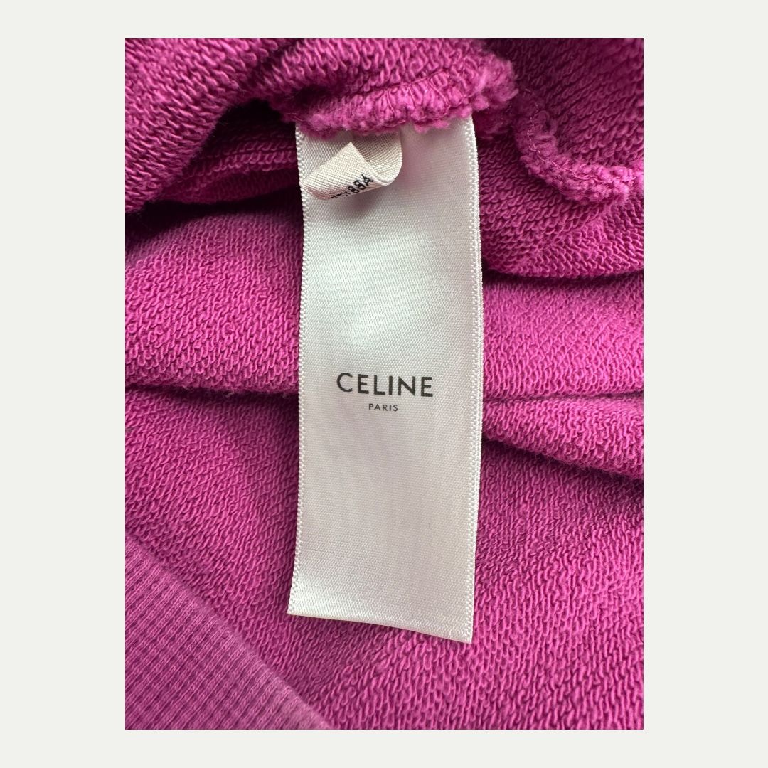 Celine Pink Logo Hoodie Sz M