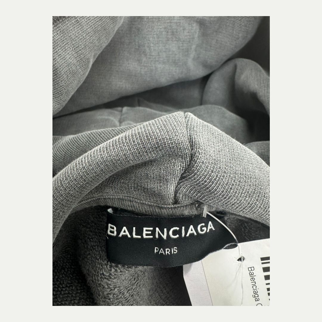 Balenciaga Grey Paris Hoodie Sz S