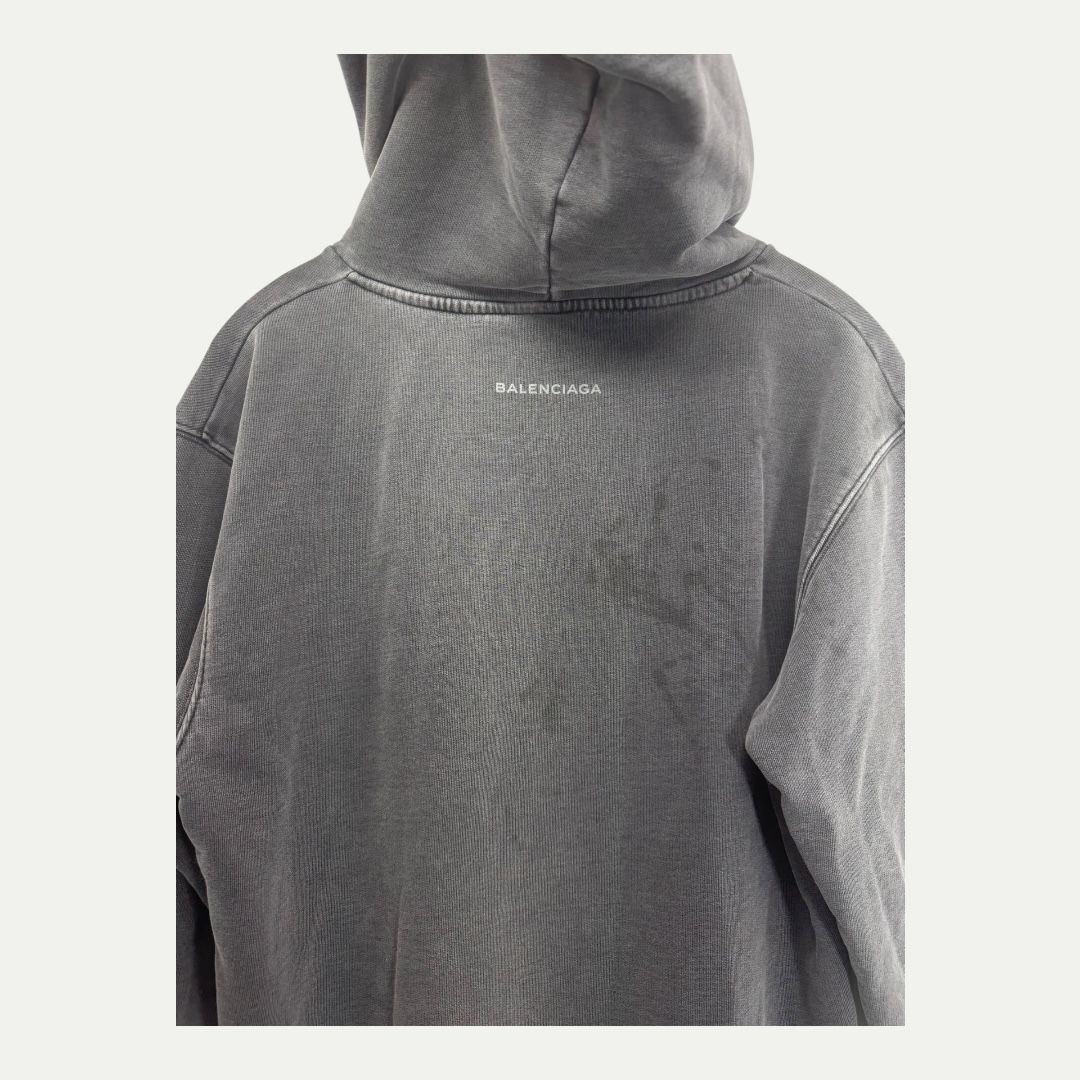 Balenciaga Grey Paris Hoodie Sz S