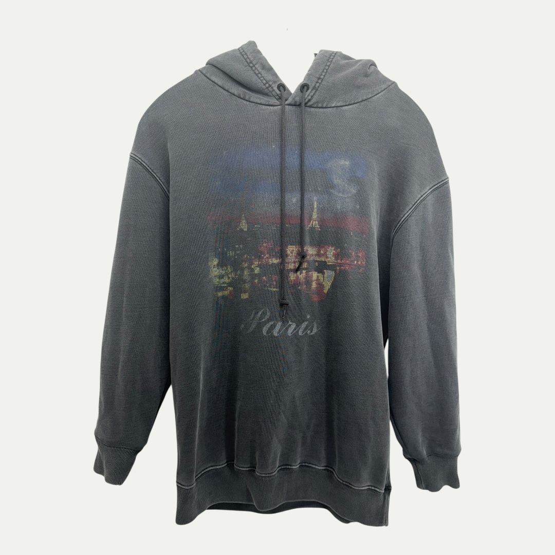 Balenciaga Grey Paris Hoodie Sz S
