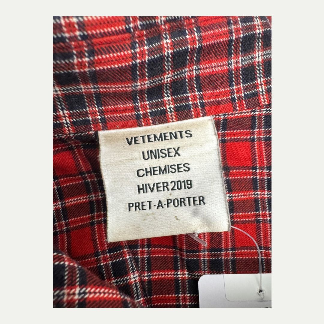 Vetements Oversized Sticker Flannel Sz S(XL)
