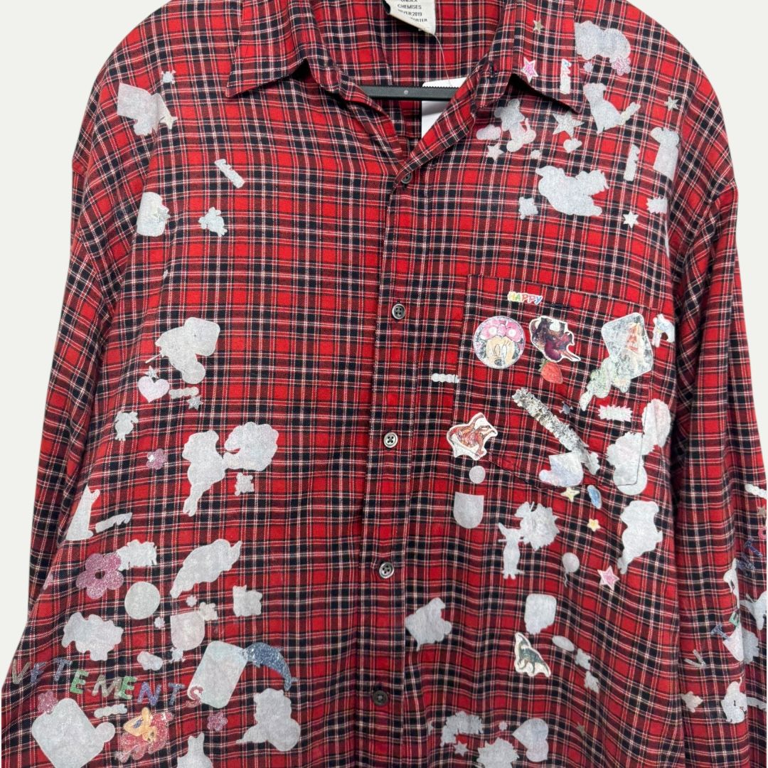 Vetements Oversized Sticker Flannel Sz S(XL)