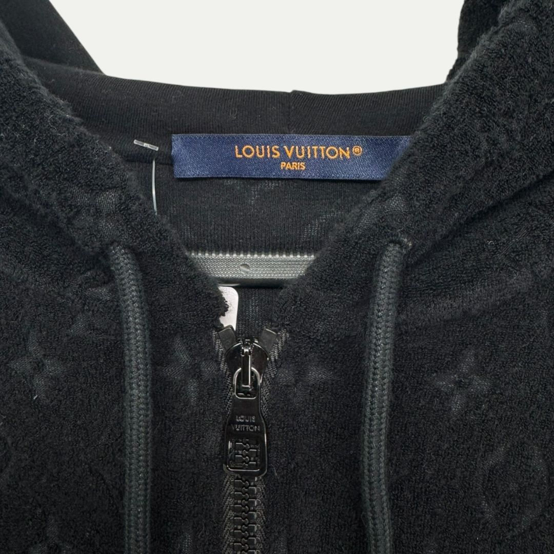 Louis Vuitton Black Monogram Towel Zip Up Sz XXL(XL)