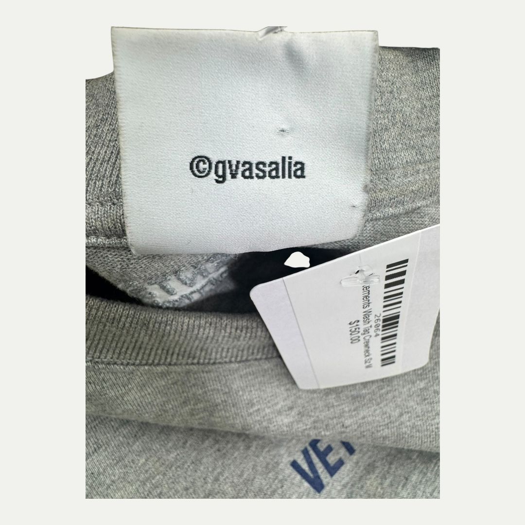 Vetements Wash Tag Crewneck Sz M(XXL)