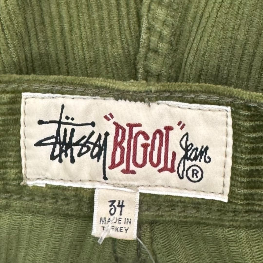 Stussy Big Ol&#39; Jeans Green Corduroy Sz 34(36)