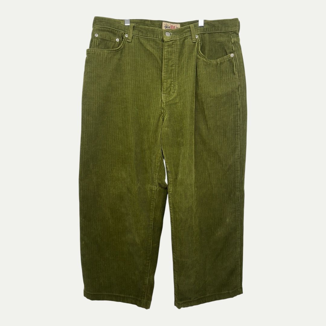 Stussy Big Ol&#39; Jeans Green Corduroy Sz 34(36)