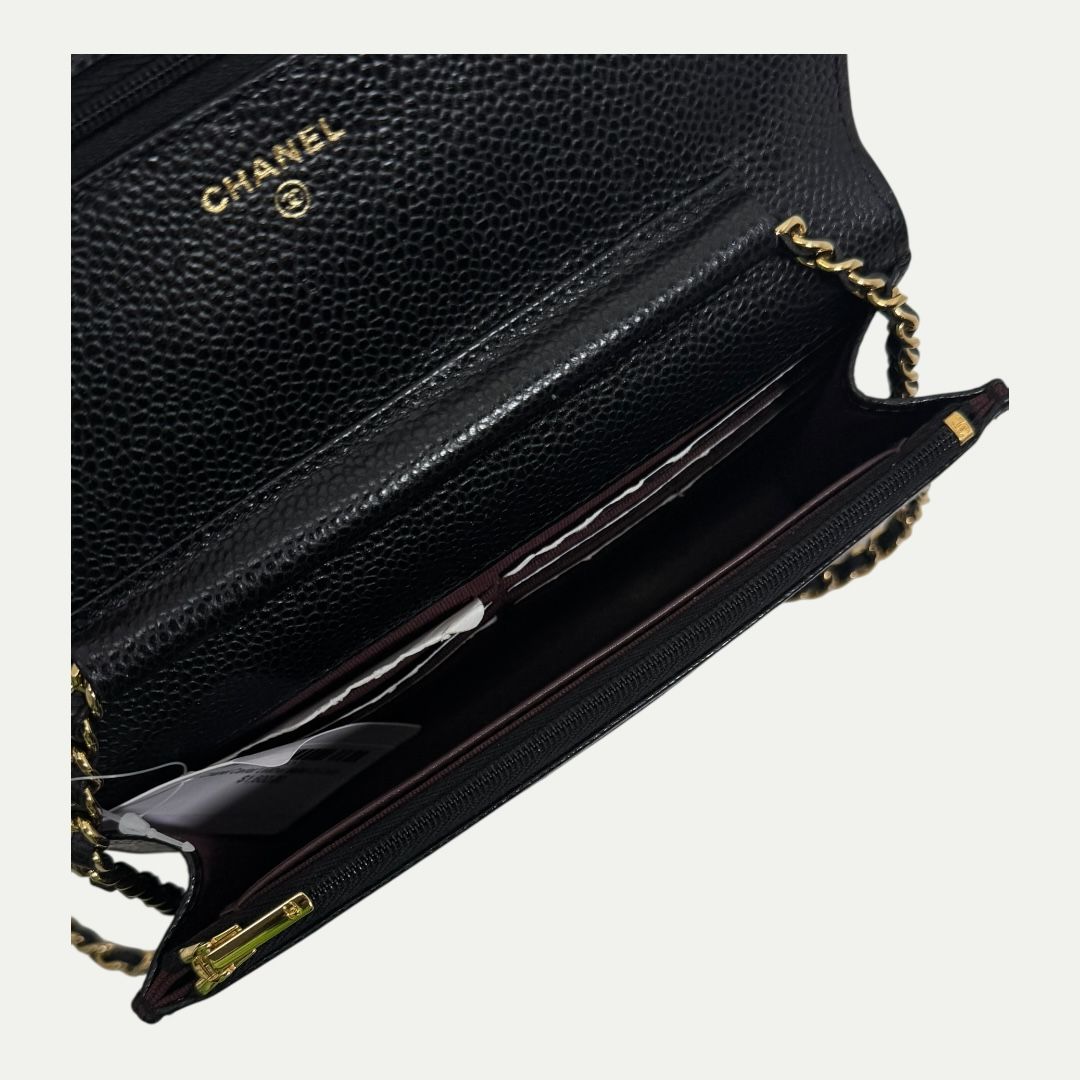 Chanel Caviar Leather Wallet On Chain