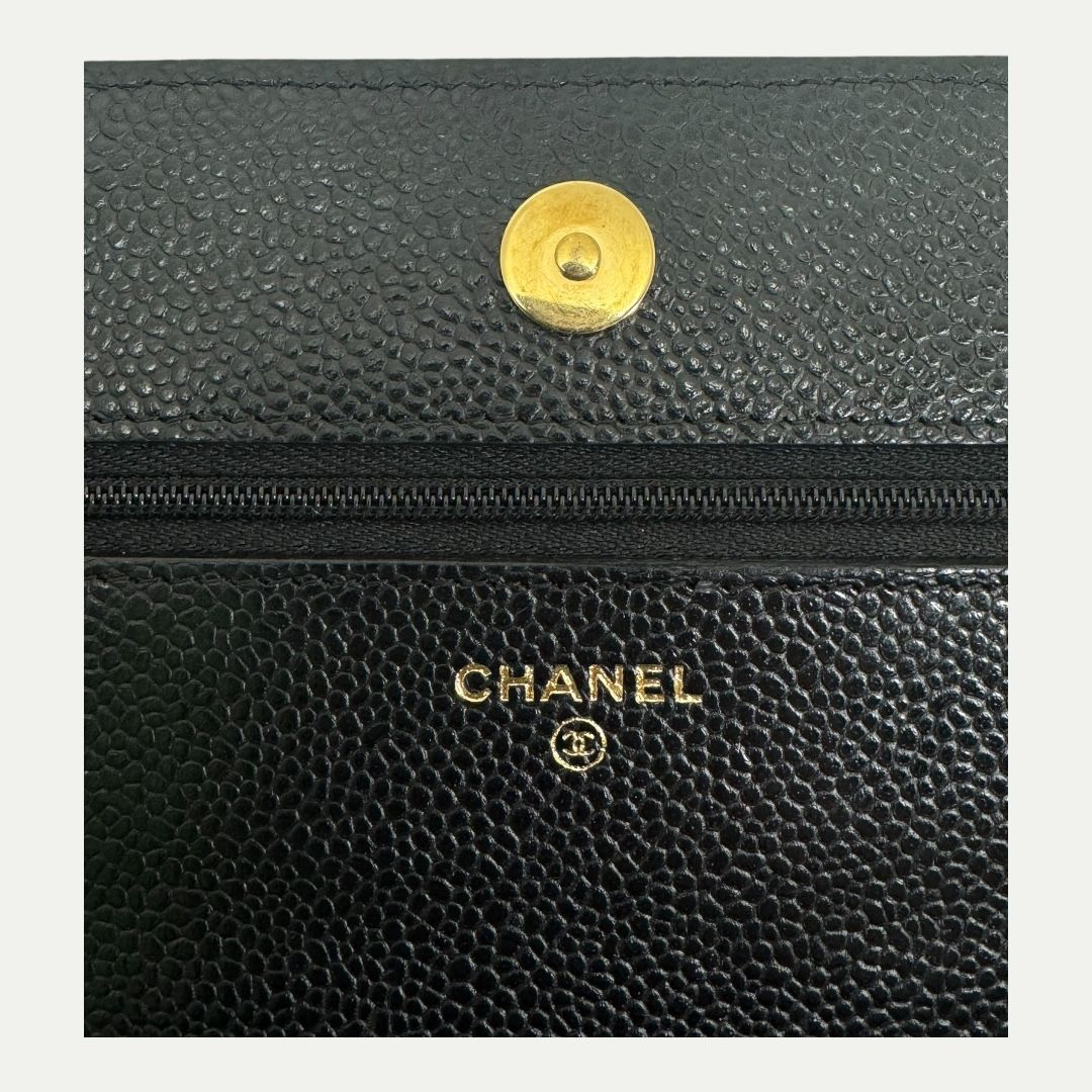 Chanel Caviar Leather Wallet On Chain
