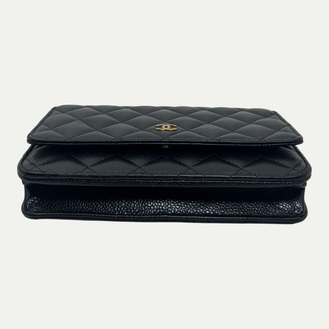 Chanel Caviar Leather Wallet On Chain