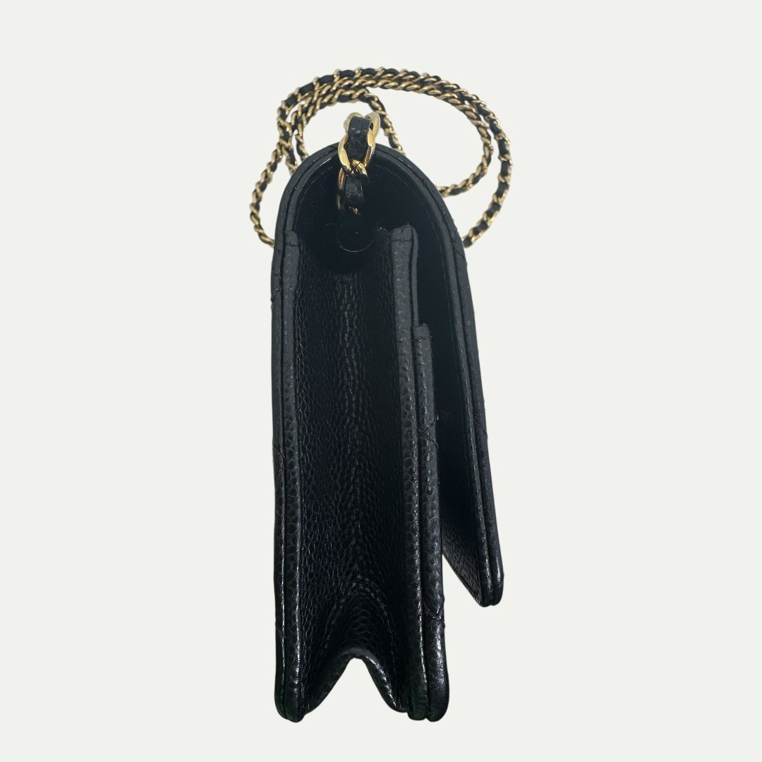 Chanel Caviar Leather Wallet On Chain