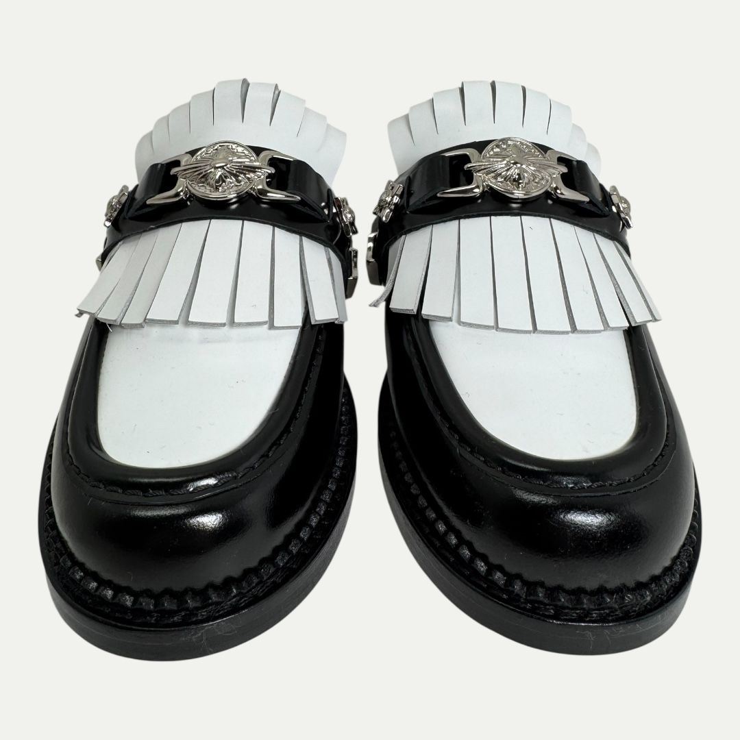 Toga Pulla White/Black Polido Loafer Sz 37(7)