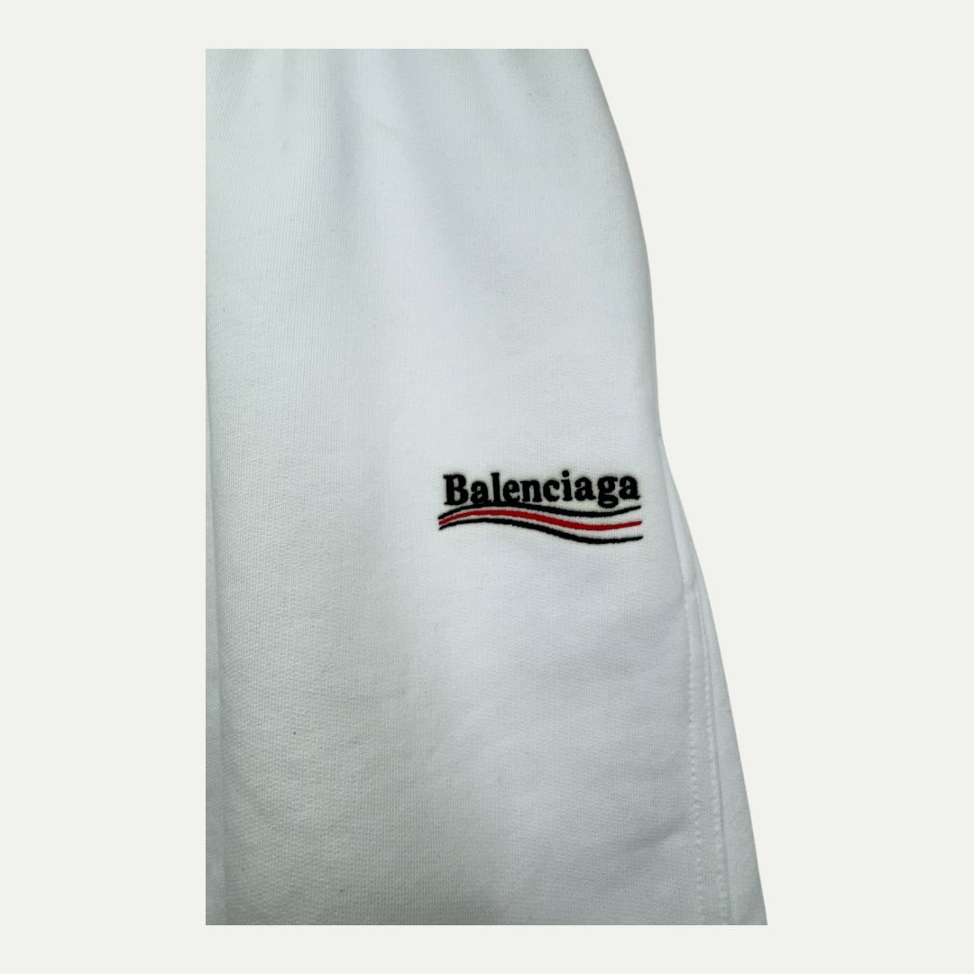 Balenciaga White Campaign Logo Shorts Sz L(36)