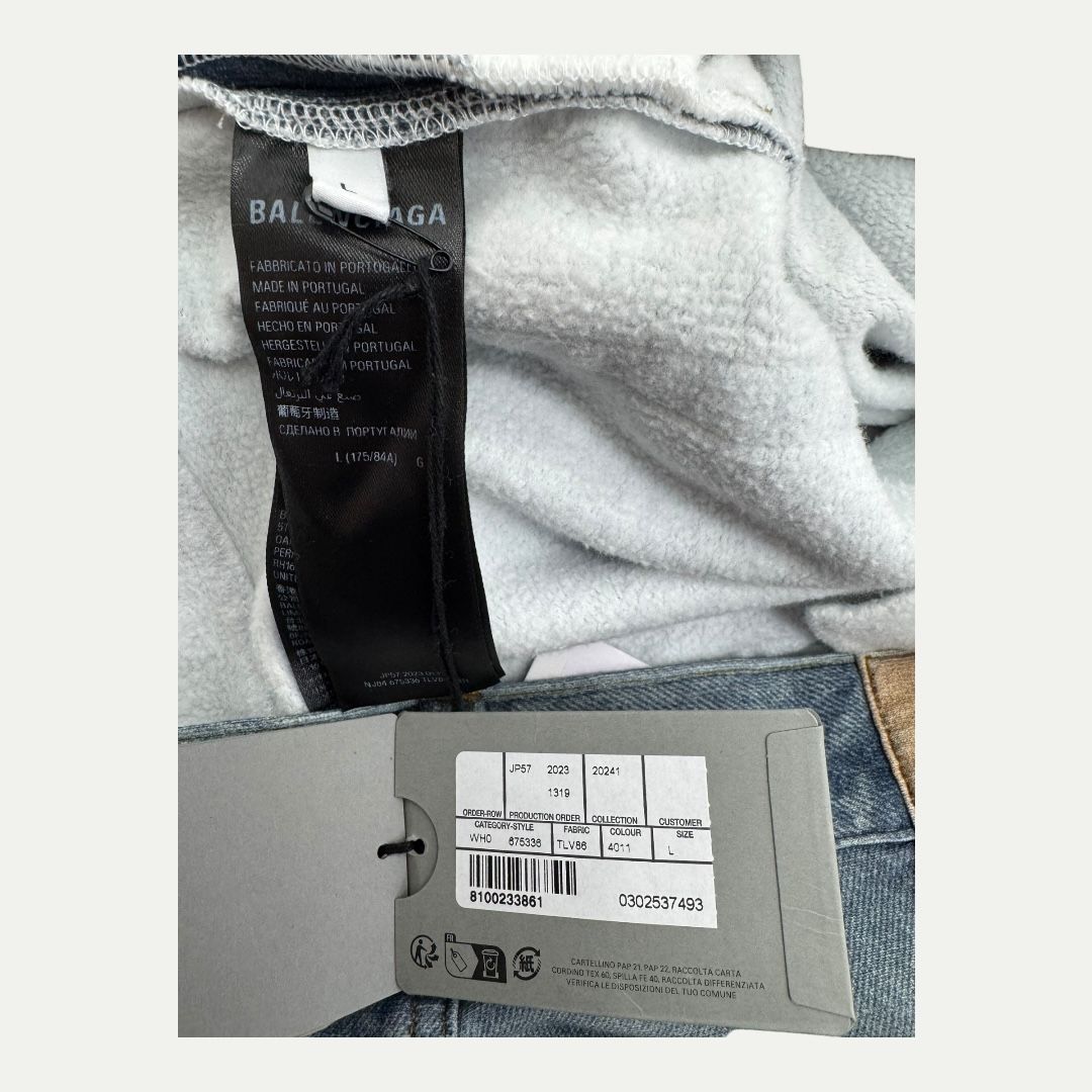 Balenciaga Trompe L&#39;oeil Denim Sweatpants Sz L(36)