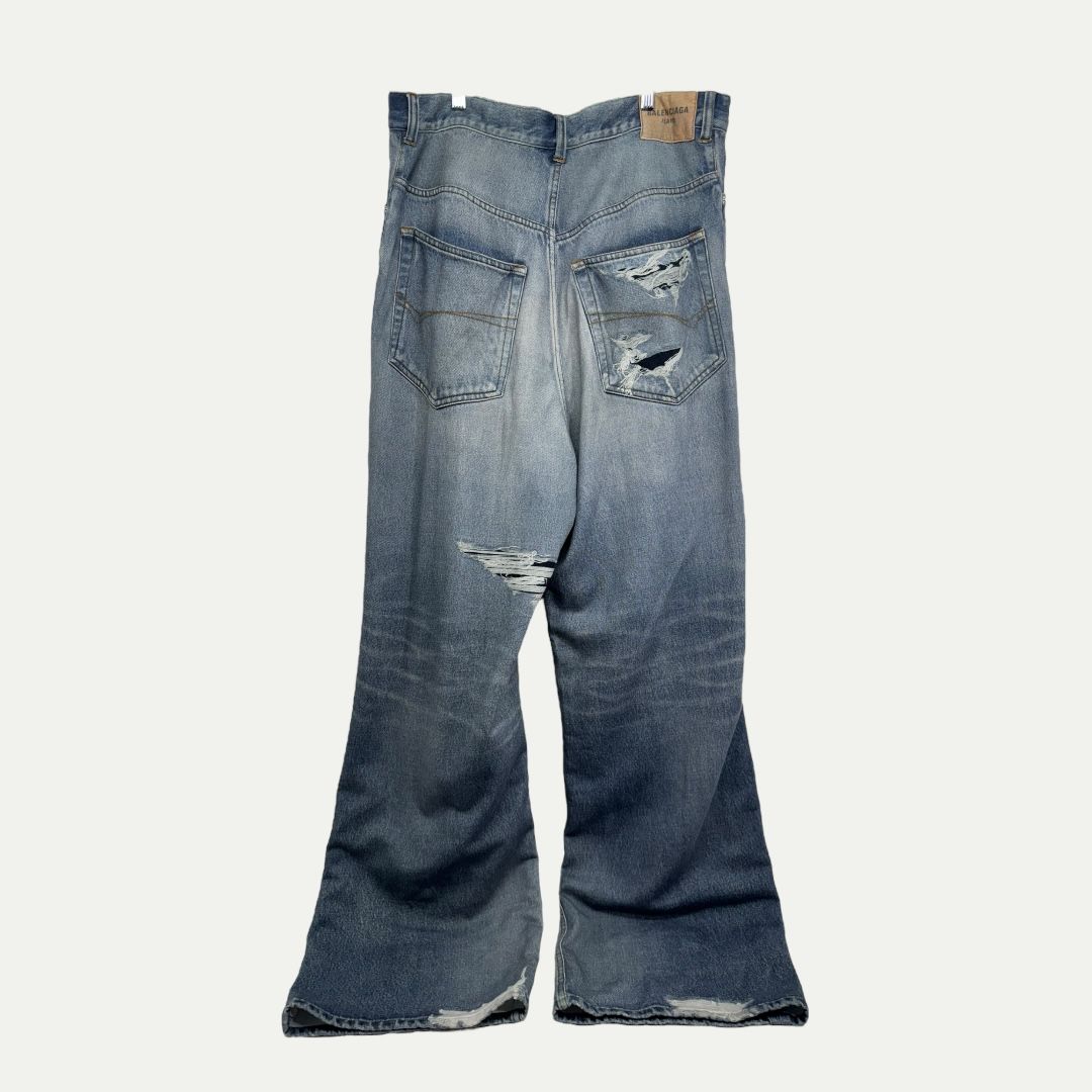 Balenciaga Trompe L&#39;oeil Denim Sweatpants Sz L(36)
