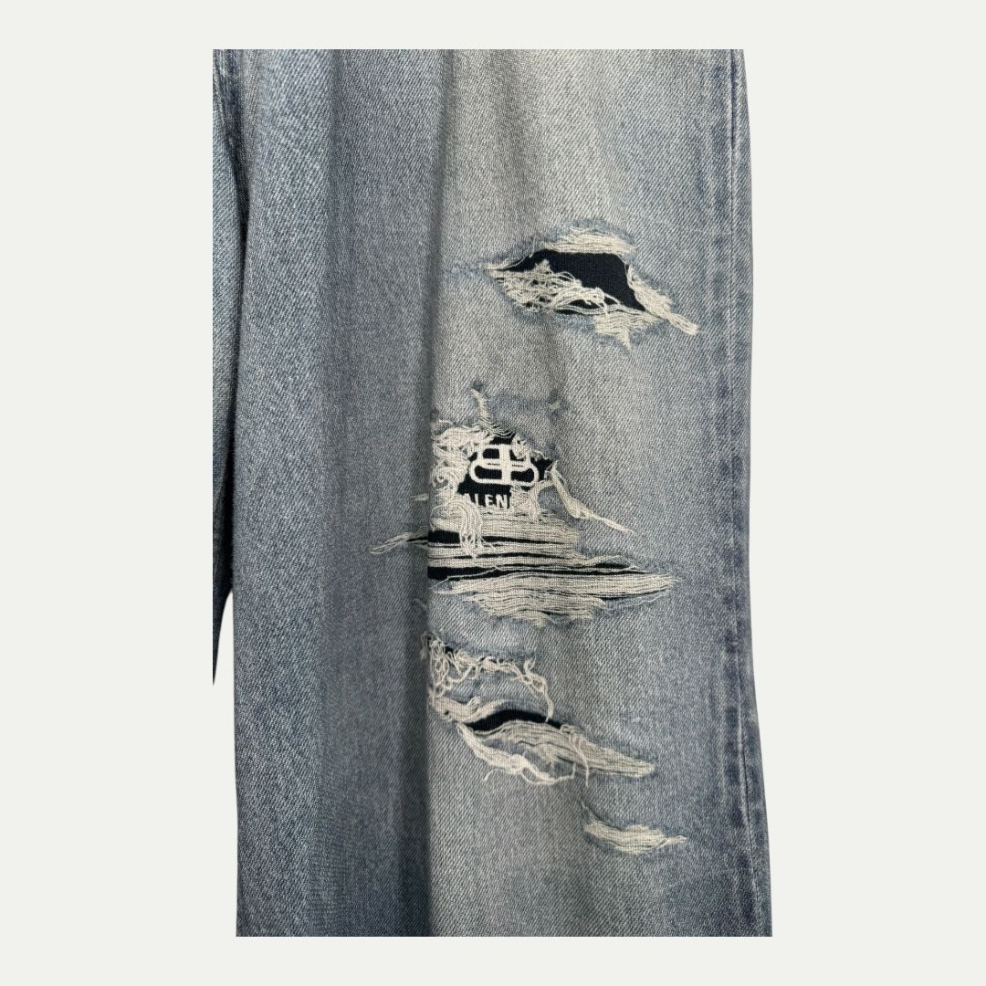 Balenciaga Trompe L&#39;oeil Denim Sweatpants Sz L(36)
