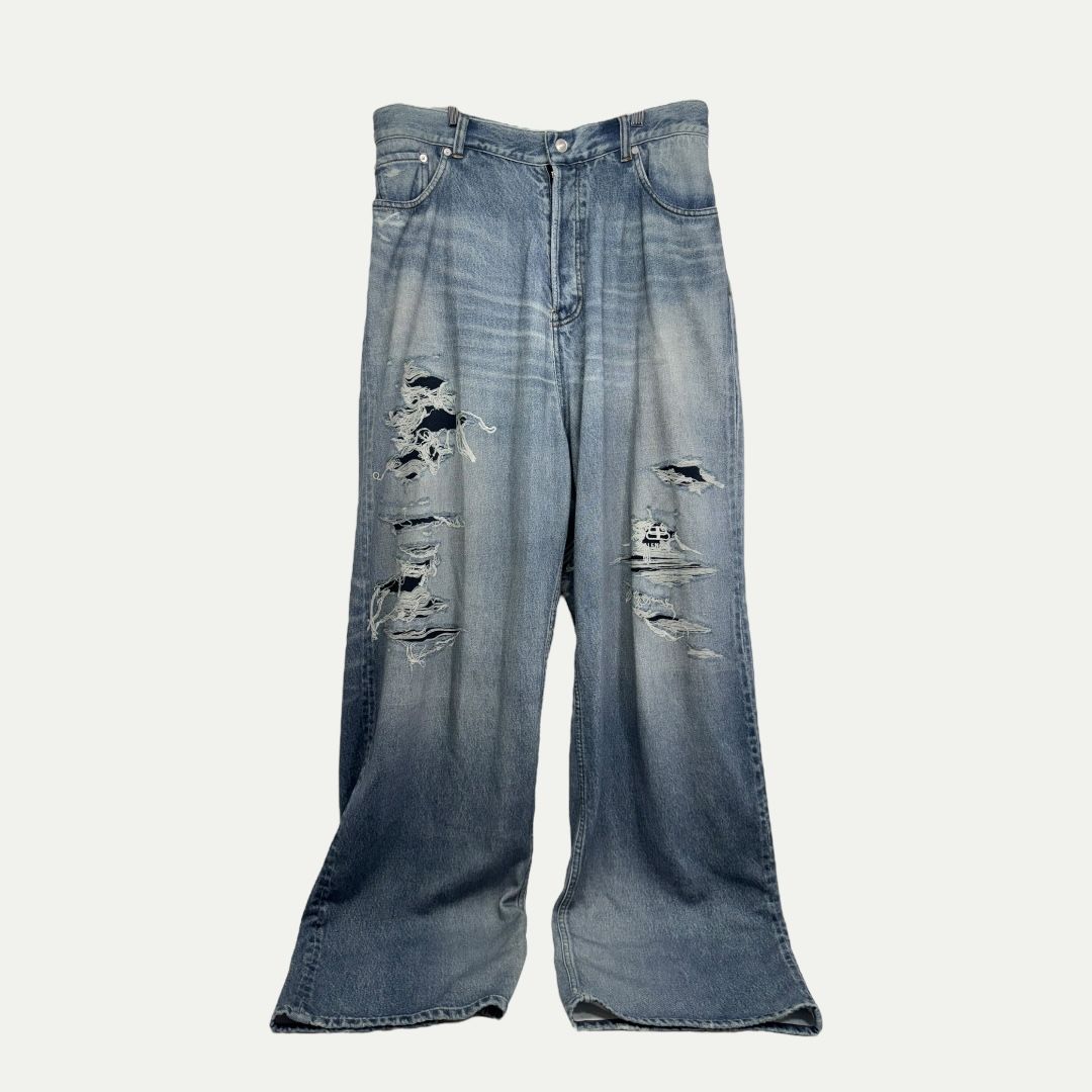 Balenciaga Trompe L&#39;oeil Denim Sweatpants Sz L(36)