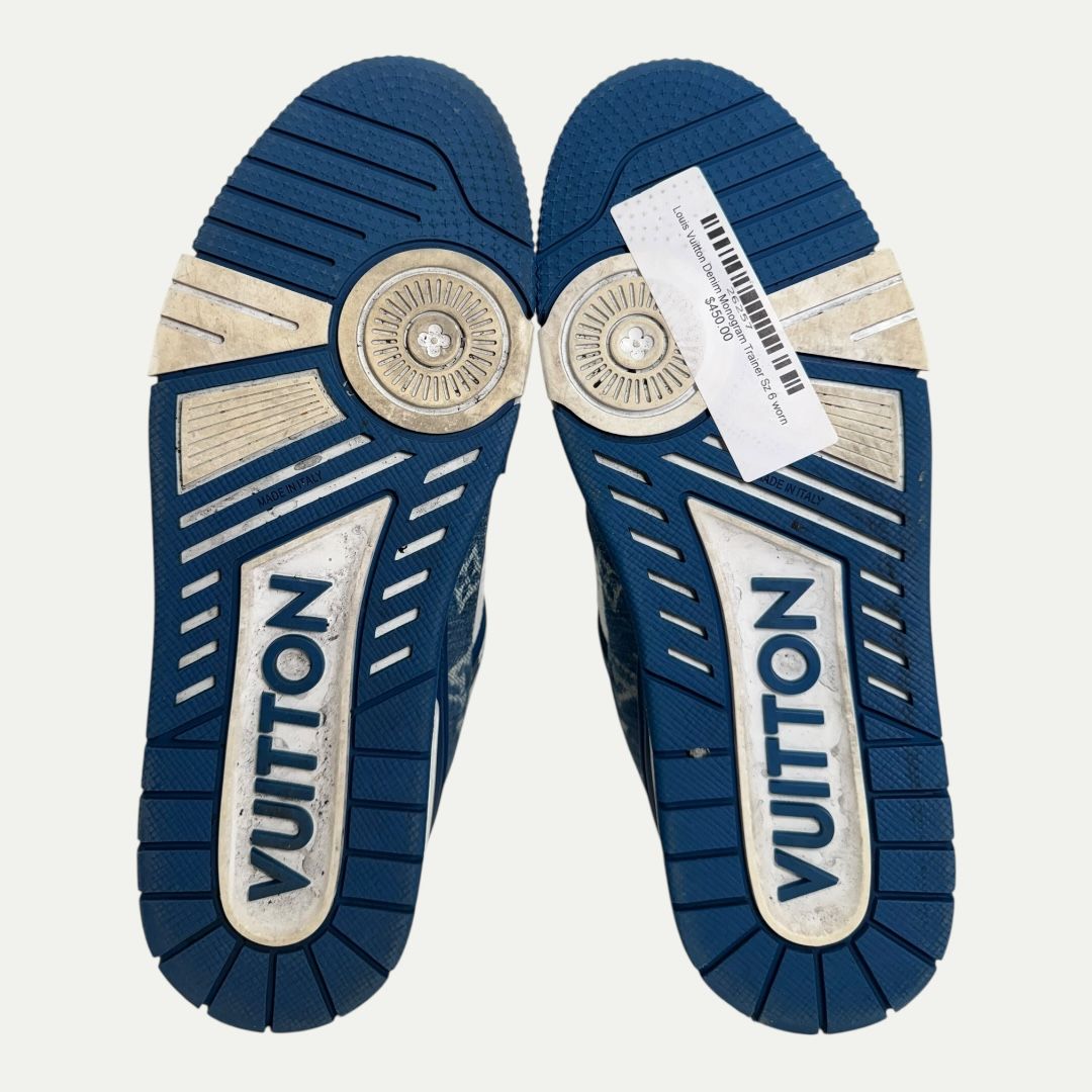 Louis Vuitton Denim Monogram Trainer Sz LV6(7.5m/9w)