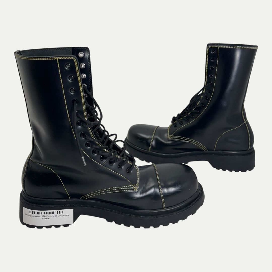 Balenciaga Amphibia Leather Boot Sz 46(14)