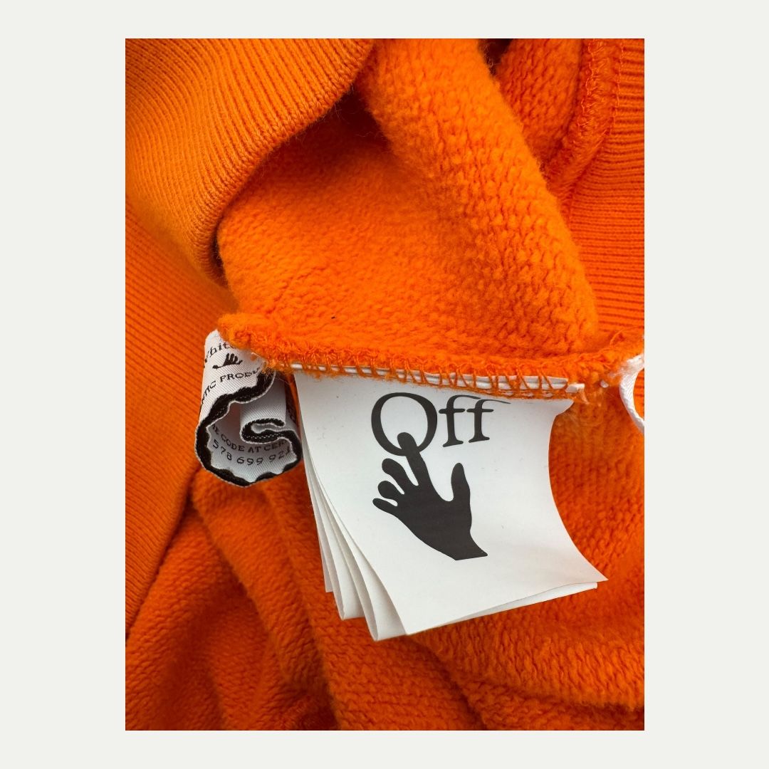Off White Orange Hoodie Sz L