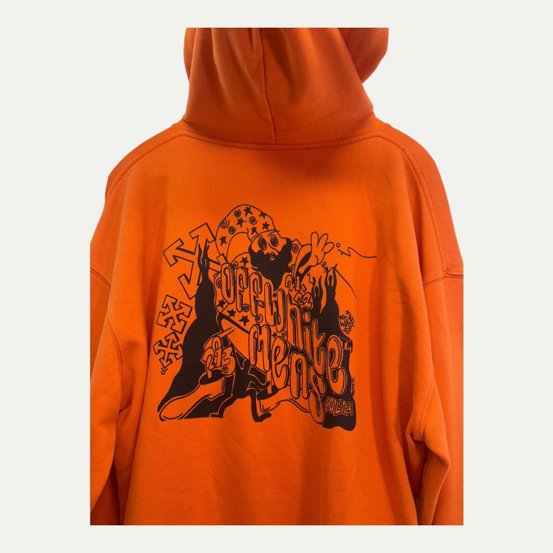 Off White Orange Hoodie Sz L