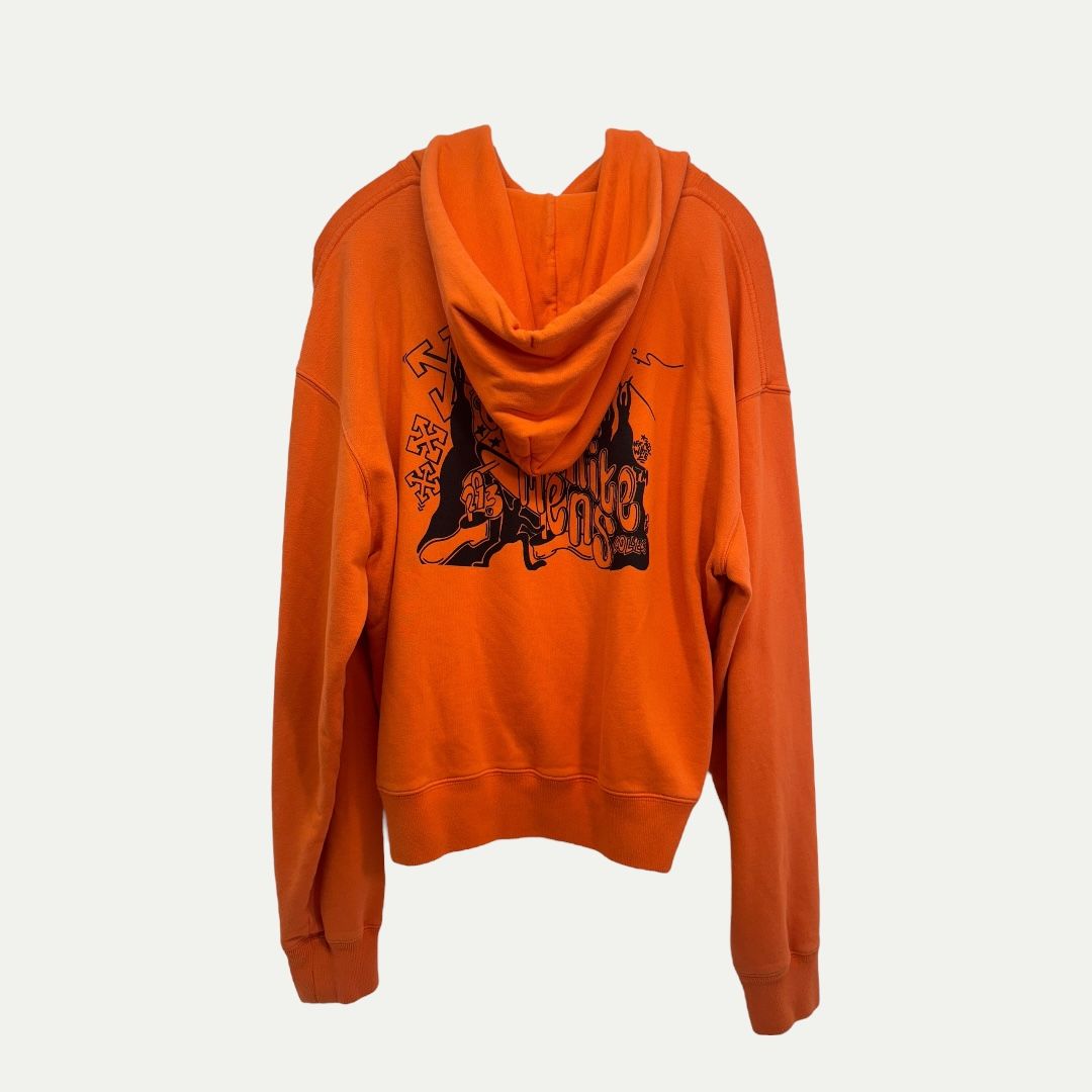 Off White Orange Hoodie Sz L