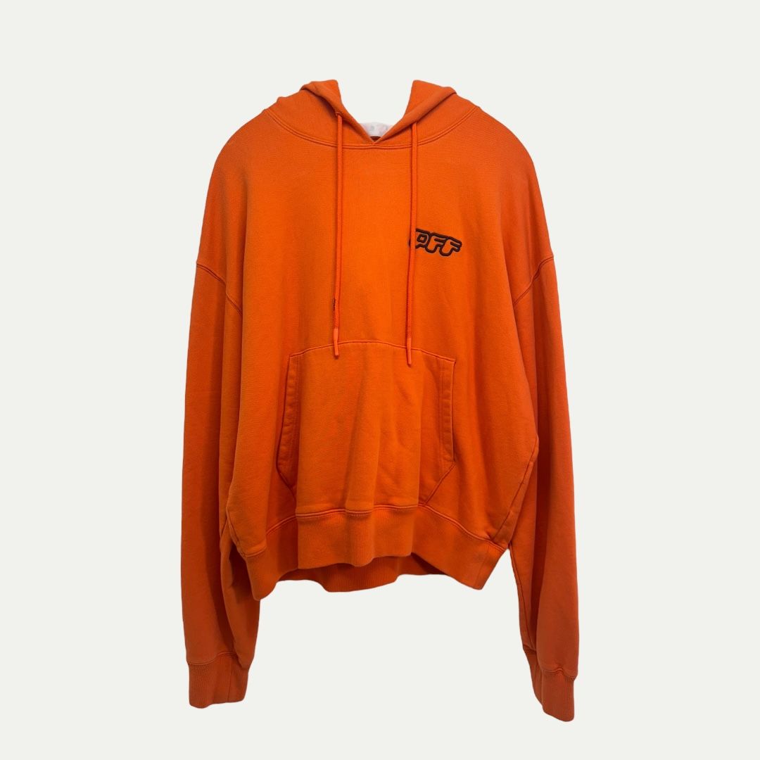 Off White Orange Hoodie Sz L
