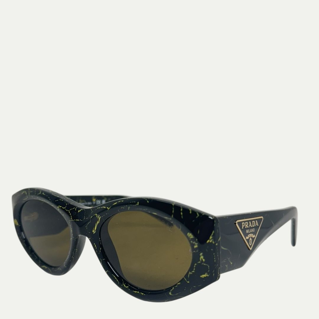 Prada Black/Yellow Oval Sunglasses