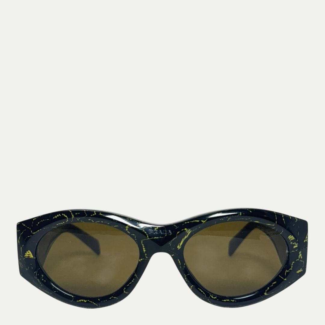 Prada Black/Yellow Oval Sunglasses