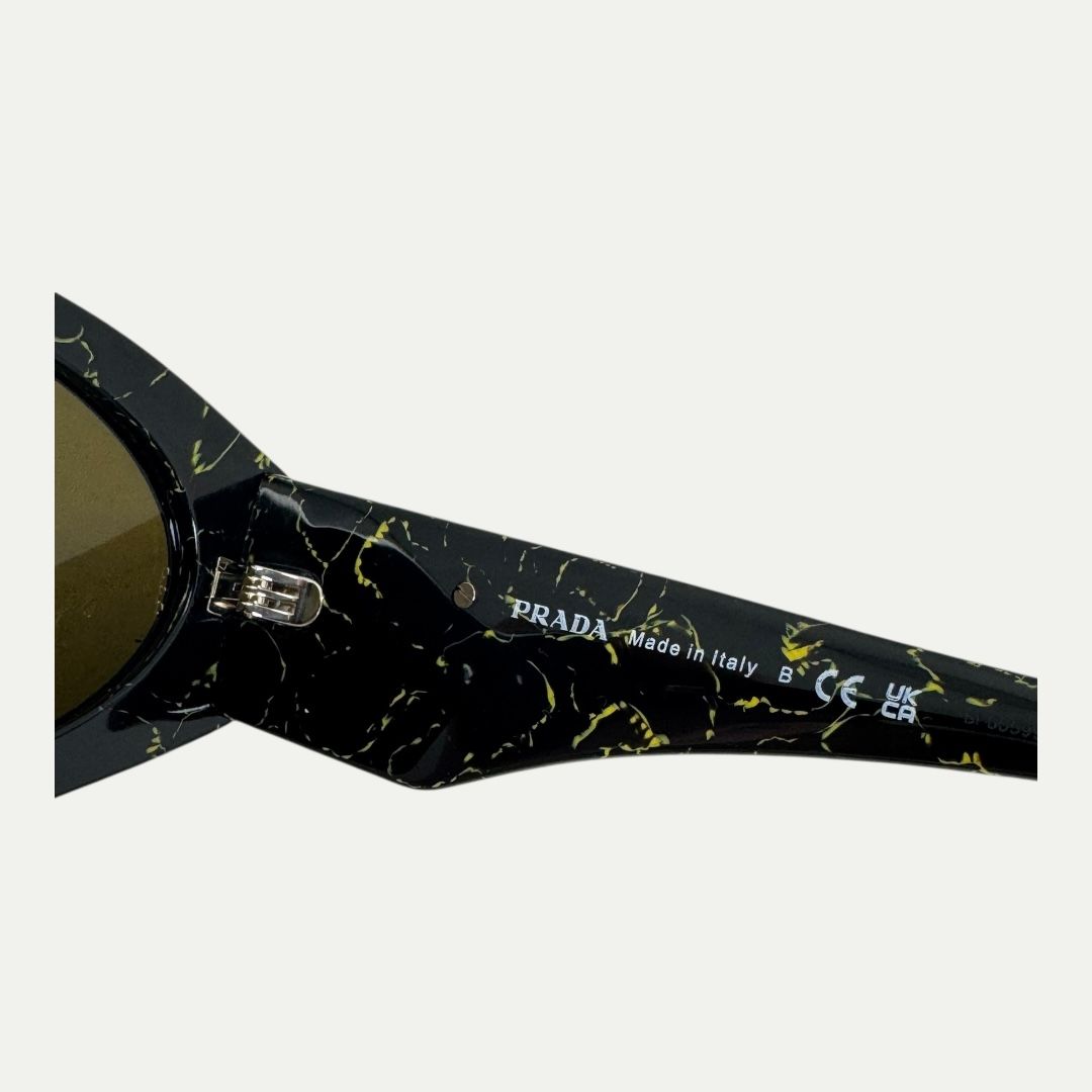 Prada Black/Yellow Oval Sunglasses