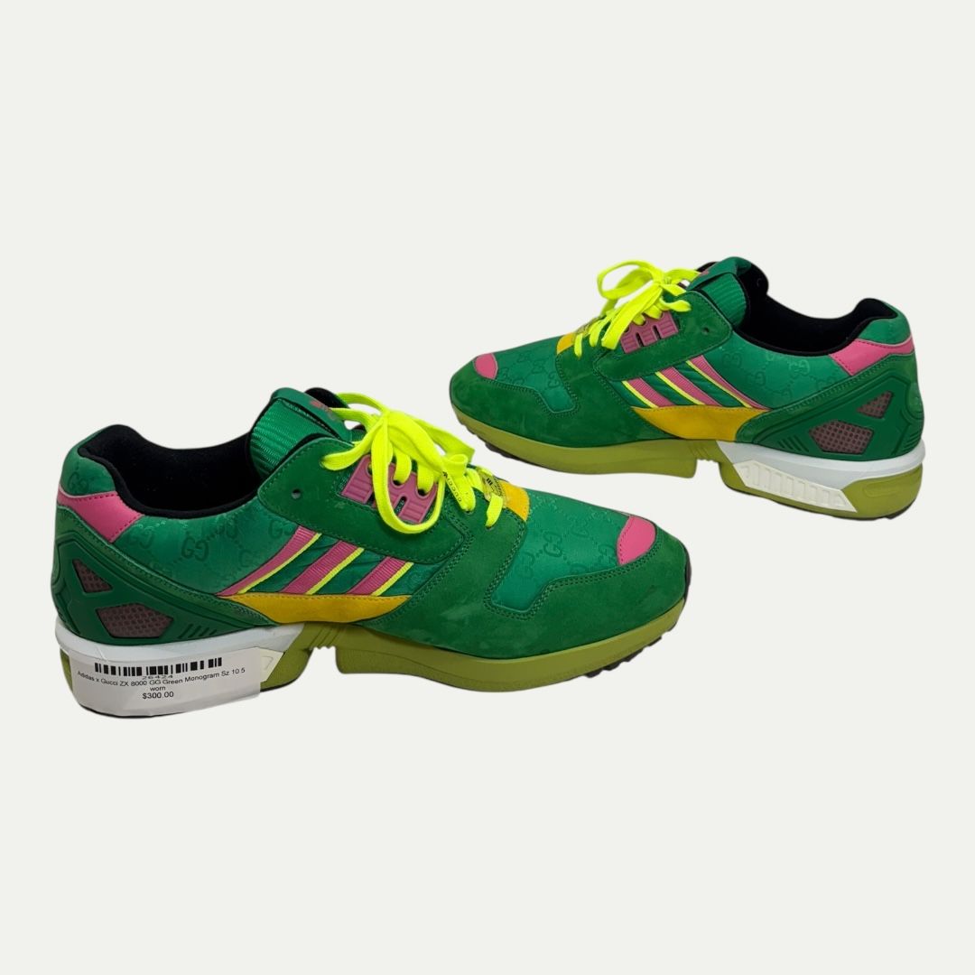 Adidas x Gucci ZX 8000 GG Green Monogram Sz 10.5