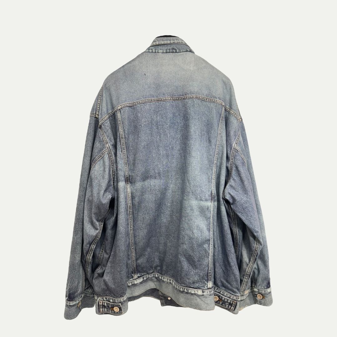 Balenciaga Print Denim Heavy Jersey Jacket Sz 1(XL)