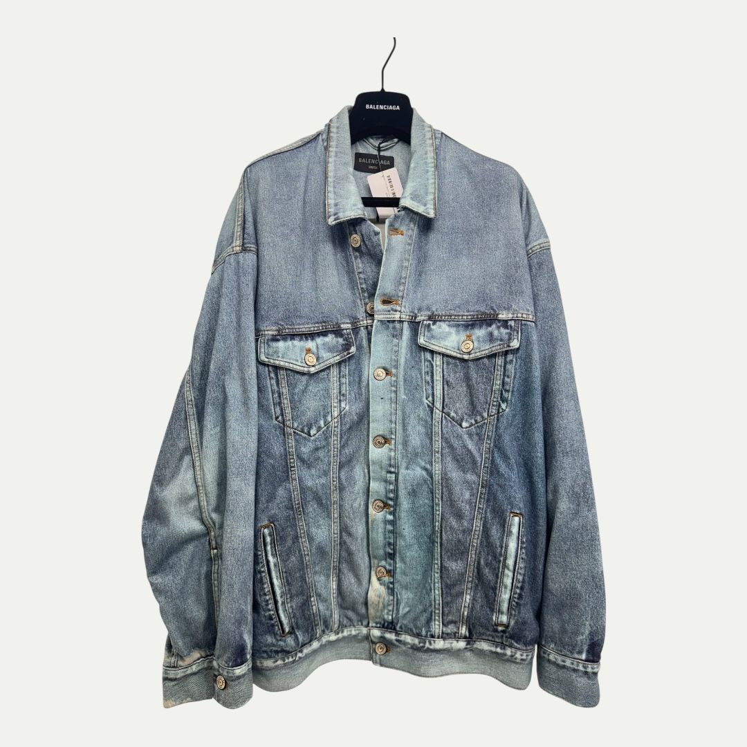 Balenciaga Print Denim Heavy Jersey Jacket Sz 1(XL)