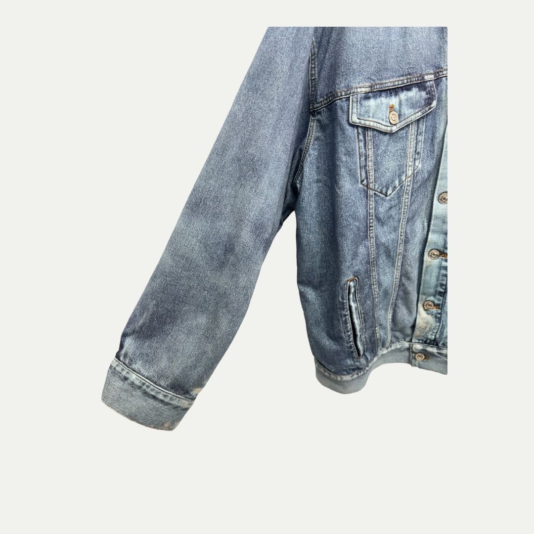 Balenciaga Print Denim Heavy Jersey Jacket Sz 1(XL)