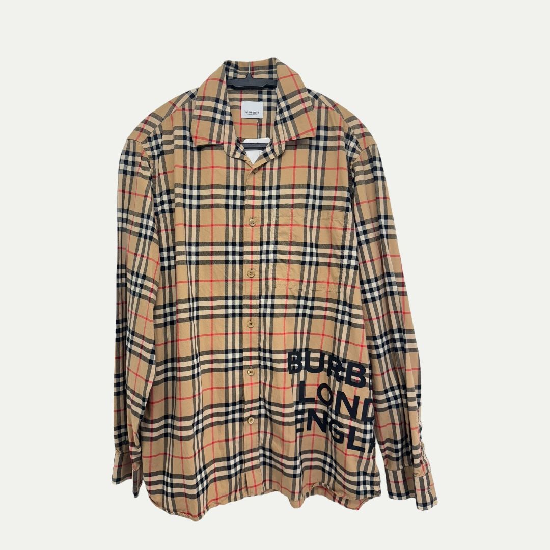 Burberry Plaid Button Up Sz M