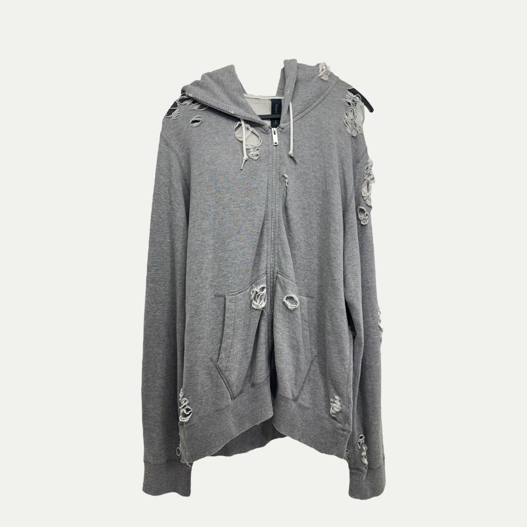 Mihara Yasuhiro Distressed Grey Hoodie Sz 52(XL)