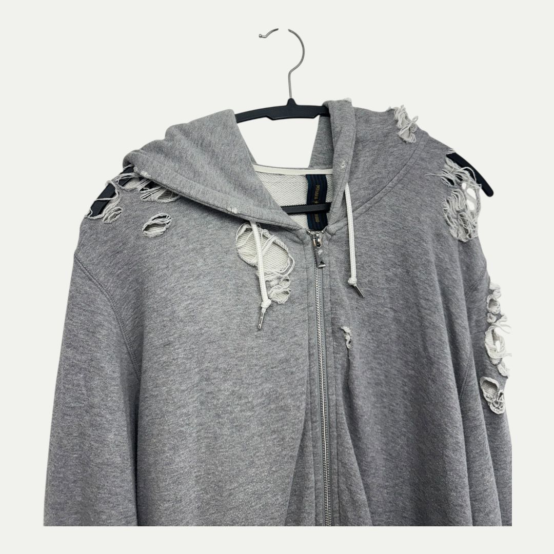 Mihara Yasuhiro Distressed Grey Hoodie Sz 52(XL)