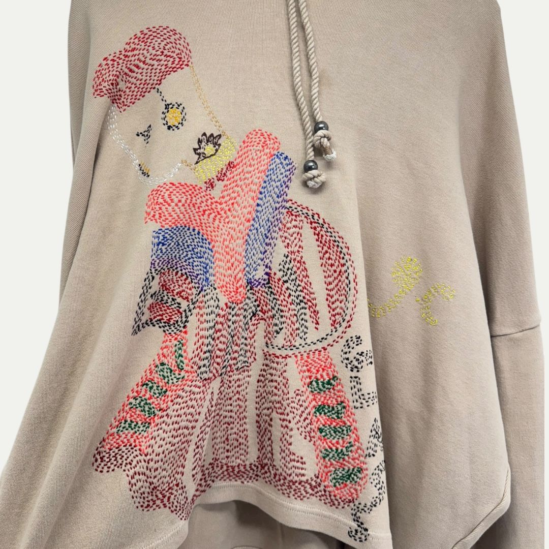 Glass Cypress Embroidered Pull Over Hoodie Sz S(XL)