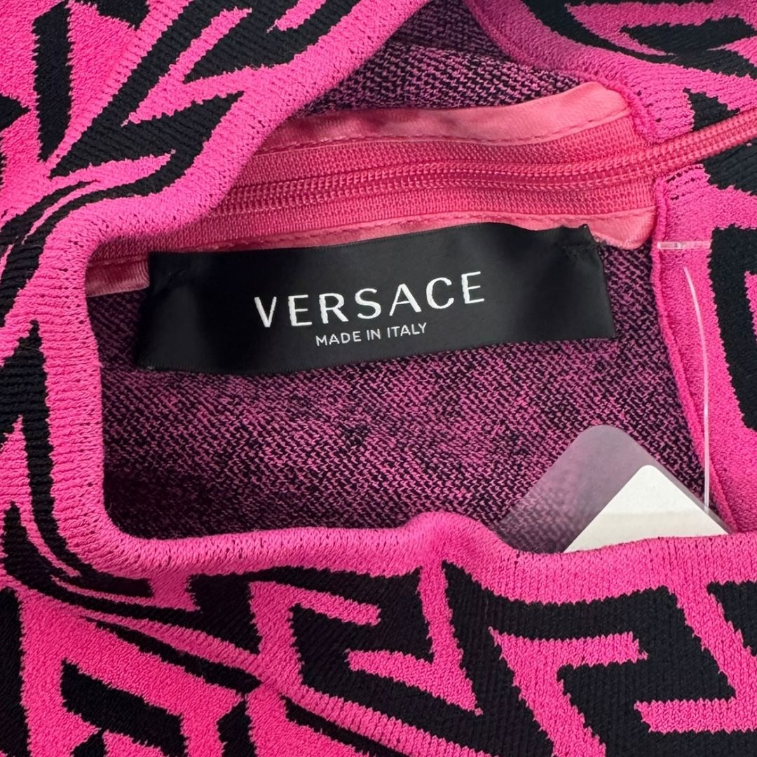 Versace La Greca Jacquard Knit Crop Top Sz 46(M)