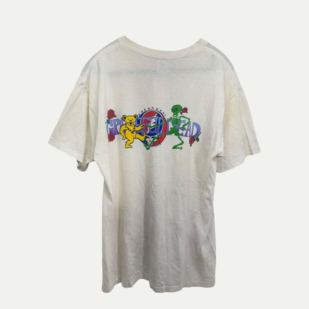 Vintage Grateful Dead Anrakushi Skeleton Tee Sz L