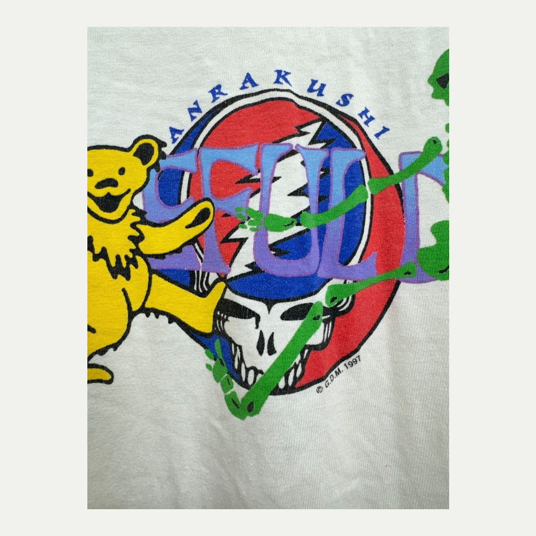 Vintage Grateful Dead Anrakushi Skeleton Tee Sz L