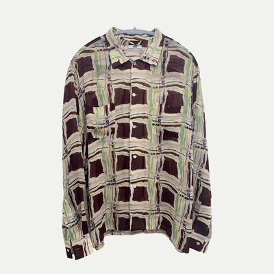 Bode Patterned Silk Shirt Sz L/XL