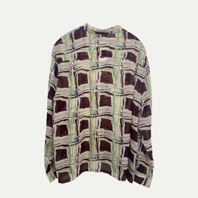 Bode Patterned Silk Shirt Sz L/XL