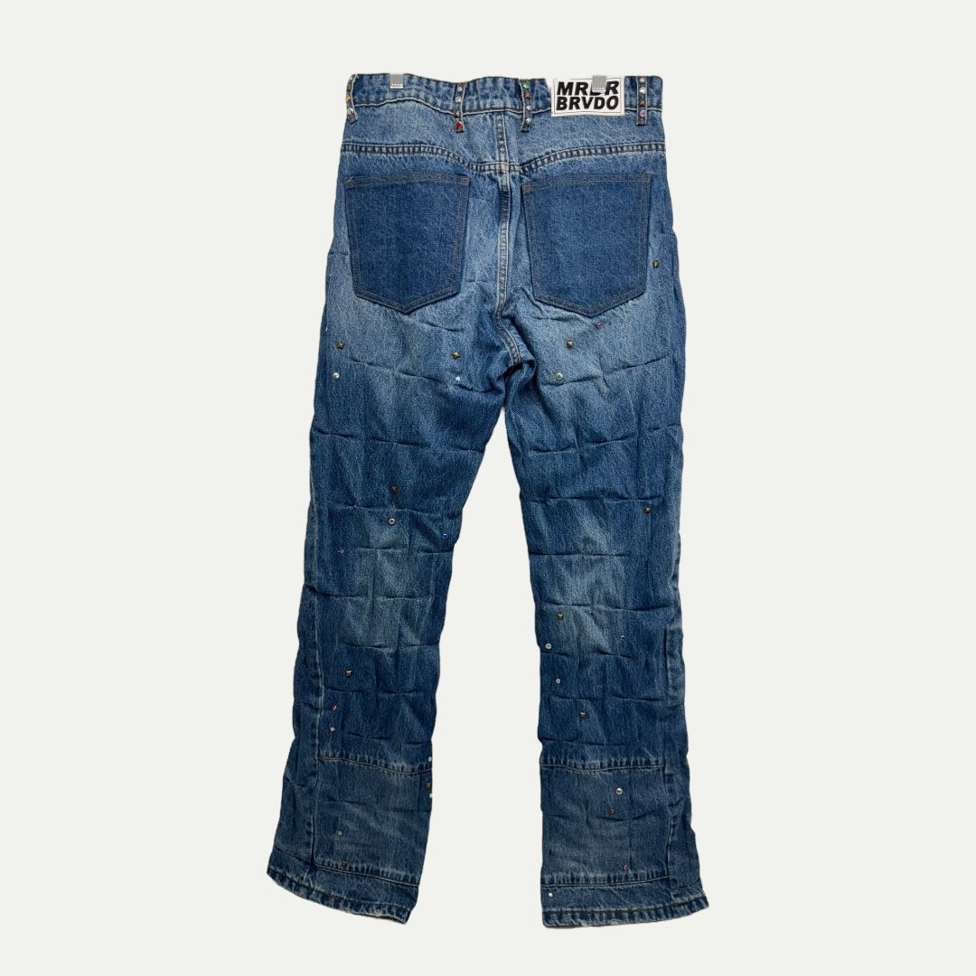 Who Decides War x Mrdr Brvdo Studded Denim Sz 30(28)