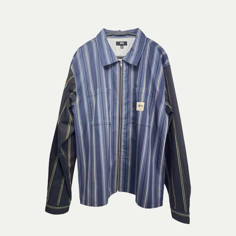 Stussy Striped Work Jacket Sz XXL