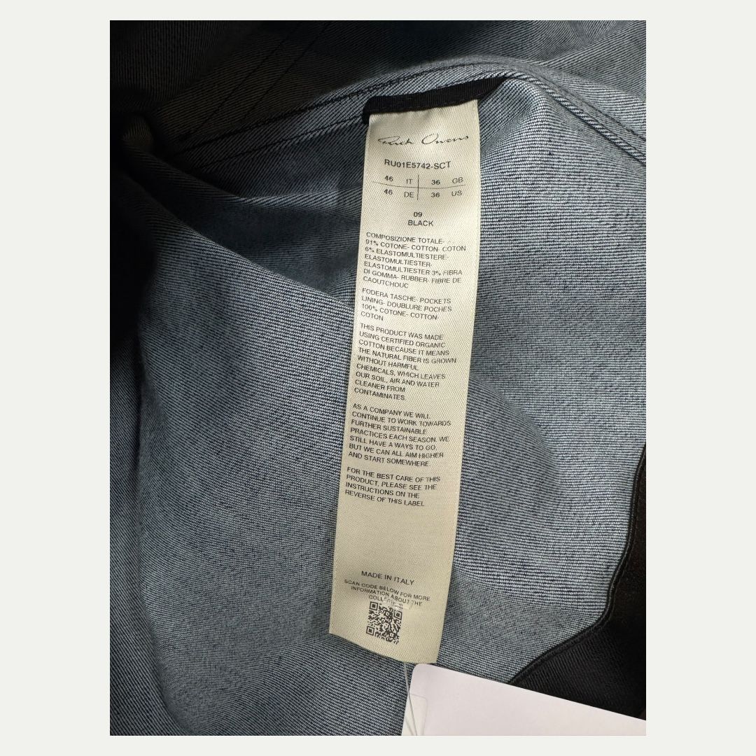 Rick Owens SS25 Hollywood Alice Tour Denim Sz 36(S)