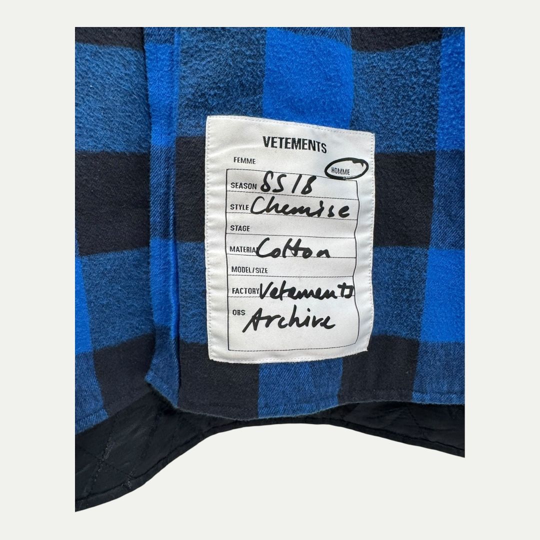 Vetements Insulated Flannel Sz S (XL)
