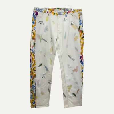 Casablanca Painted White Denim Sz 38